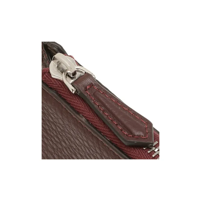 FENDI Calfskin Card Holder Men's Burgundy-7