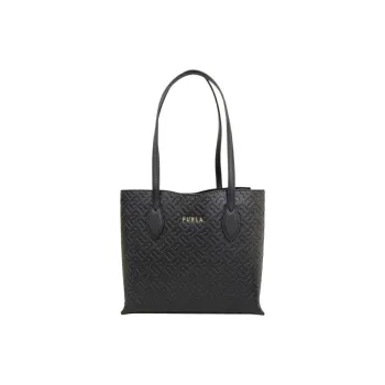 Furla Era Leather Tote Bag, Shopping Bag, Handbag Small Size Women's Black