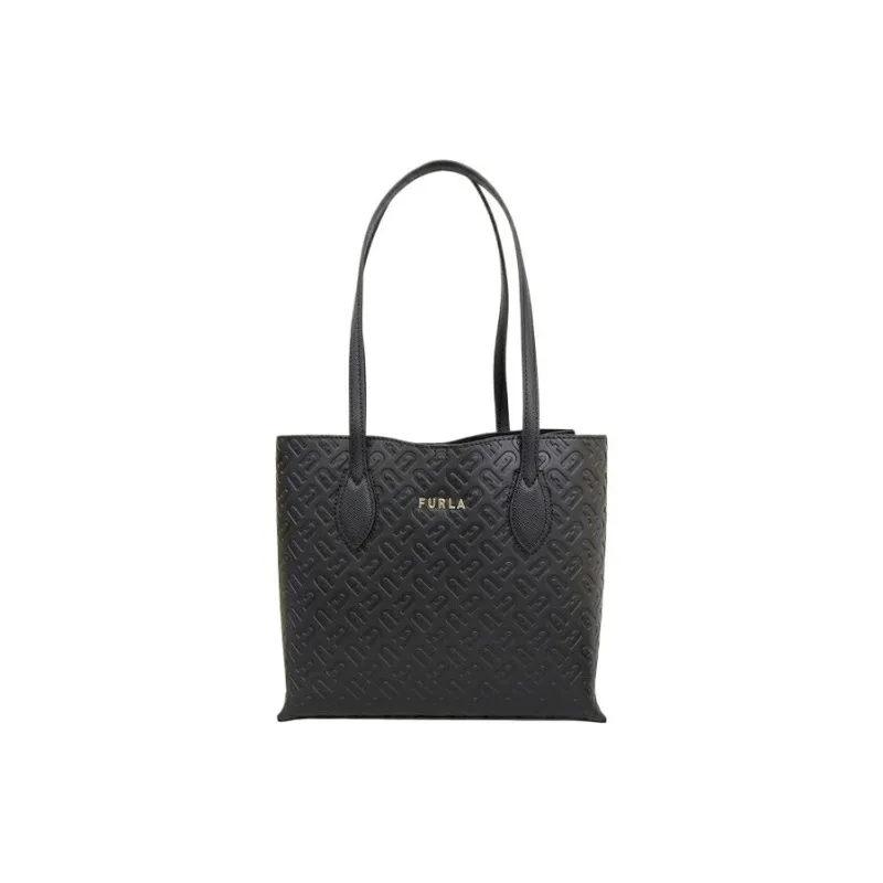 Furla Era Leather Tote Bag, Shopping Bag, Handbag Small Size Women's Black-0