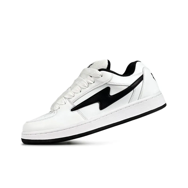 LuzaoT SUPER DRAG Puffy Shoes Low Top Skateboard Shoes Unisex White Black-2