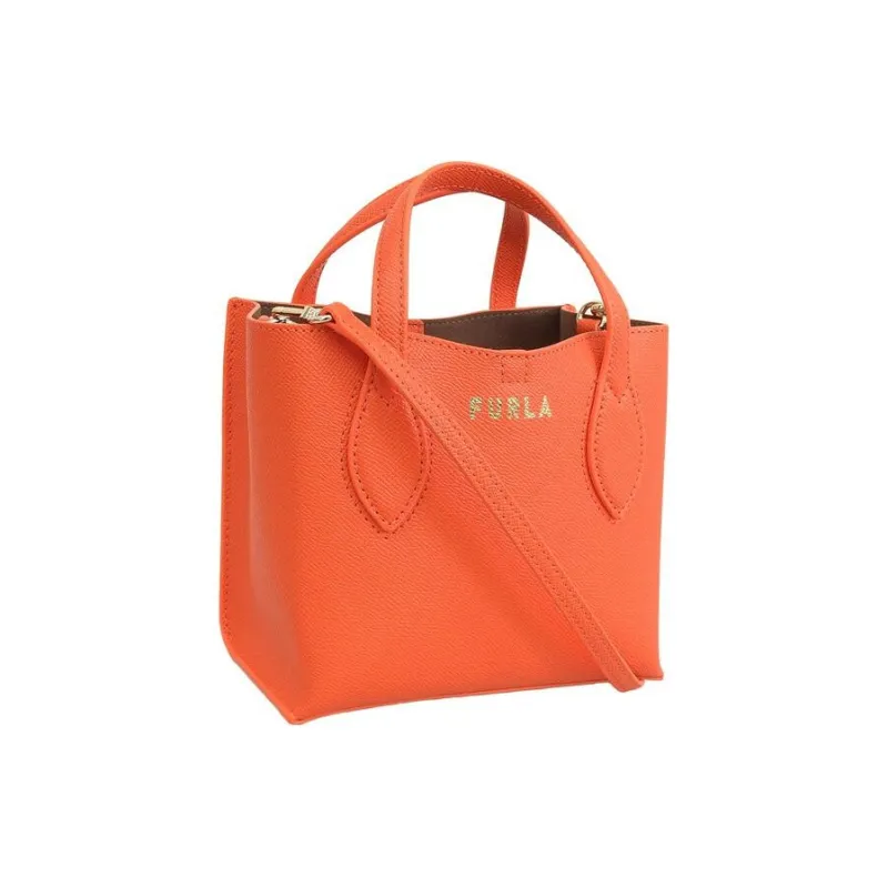 Furla Leather Tote Bag, Shopping Bag, Shoulder Bag, Handbag Mini Women's Orange-1