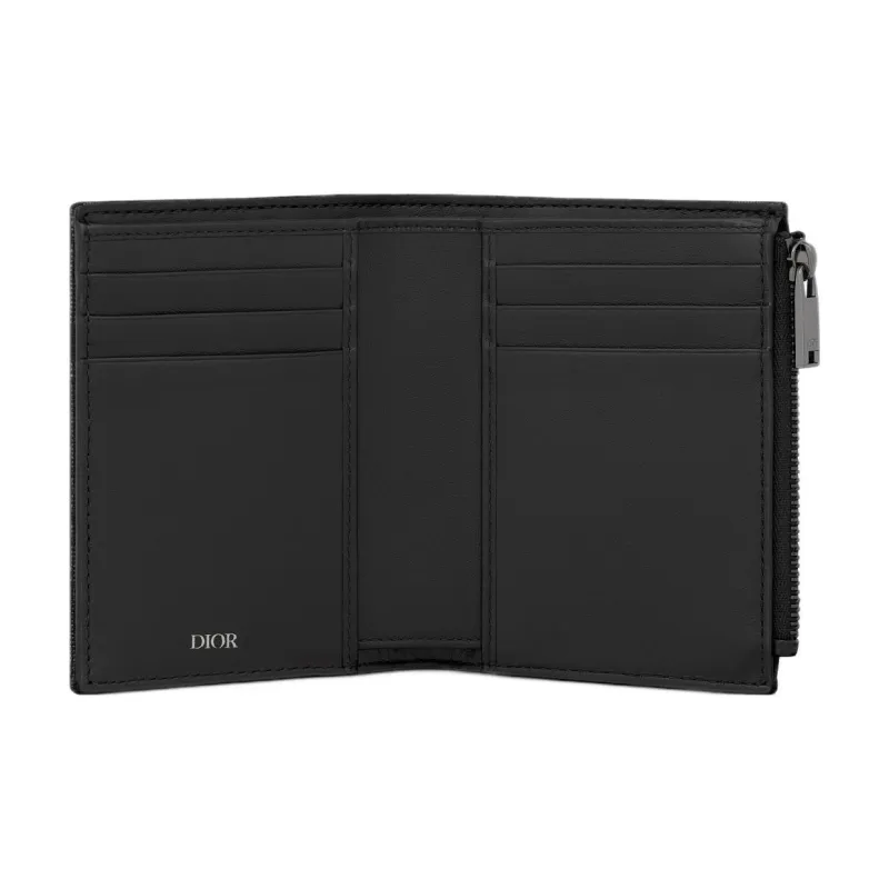 DIOR Fabric Card Holder Men's Beige & Black-3