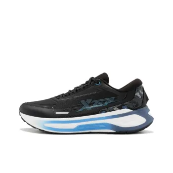XTEP Cushioning Wear Resistant Low Top Running Shoes Men's Black Blue
