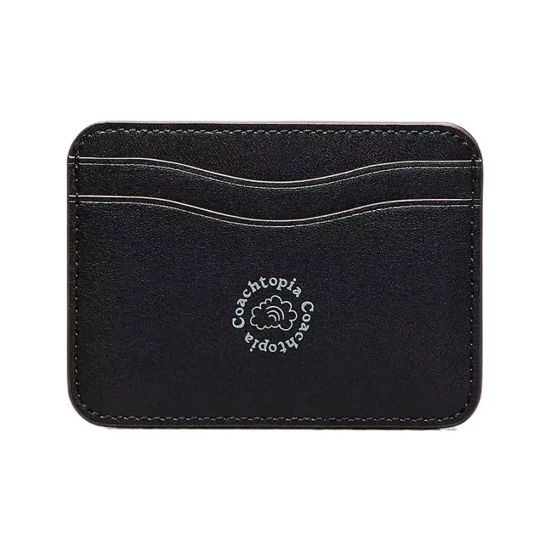 Coachtopia Smooth Leather Card Holder Women's Black-1