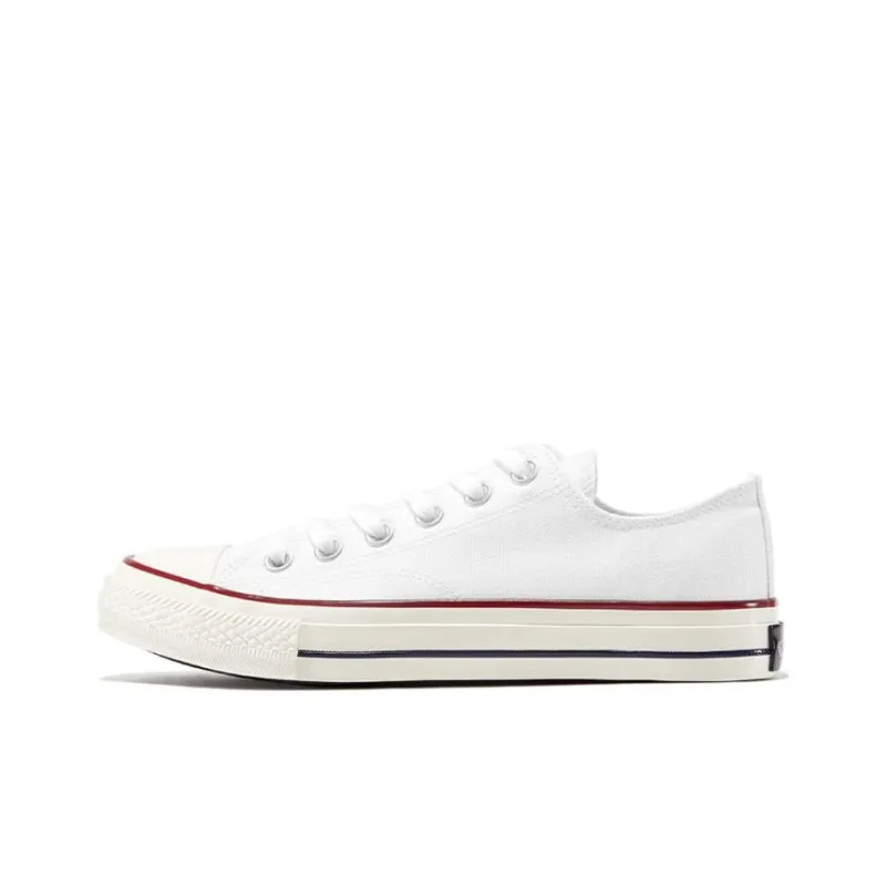 Feiyue Anti Slip Wear Resistant Low Top Canvas Shoes Unisex White-0