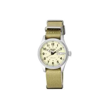 SEIKO Automatic Mechanical Movement Nylon Strap Watch Men's Watches Gold Dial