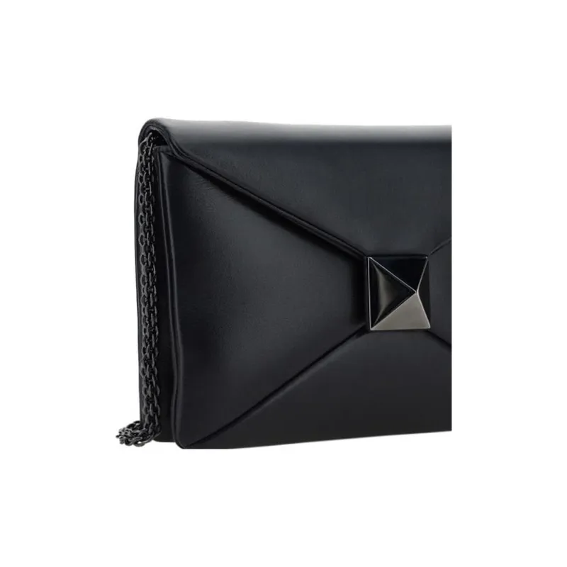 Valentino GARAVANI Lambskin Clutch Small Size Women's Black-3