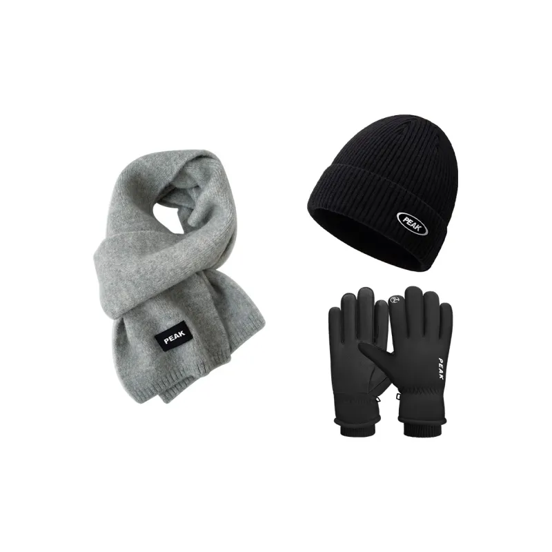 PEAK Knitted Fabric Beanies Two Piece Set Unisex-2