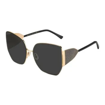 Jimmy Choo Metal Irregular Shape Sunglasses Women's Gold