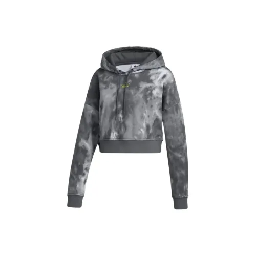 Adidas Originals Cropped Hoodie Sweatshirts Women's Gray