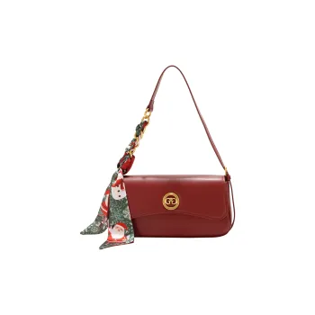 GXFMOD Shoulder Bags Red With Christmas Silk Scarf