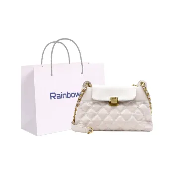 Rainbow Girl PU Chain Crossbody Bags Regular Women's White/Black/Coffee/Khaki