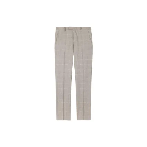 Paul Smith Multi-Check Wool Straight Leg Trousers Casual Pants Men's Brown