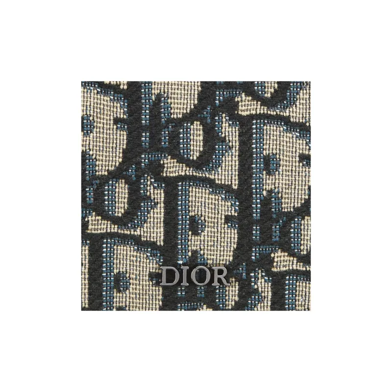 DIOR Fabric Card Holder Men's Beige & Black-4