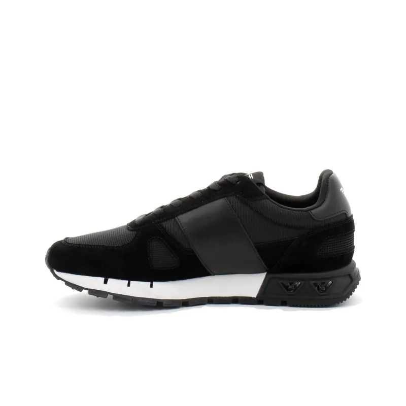 EMPORIO ARMANI Logo Printed Panelled Lace Up Sneakers-1