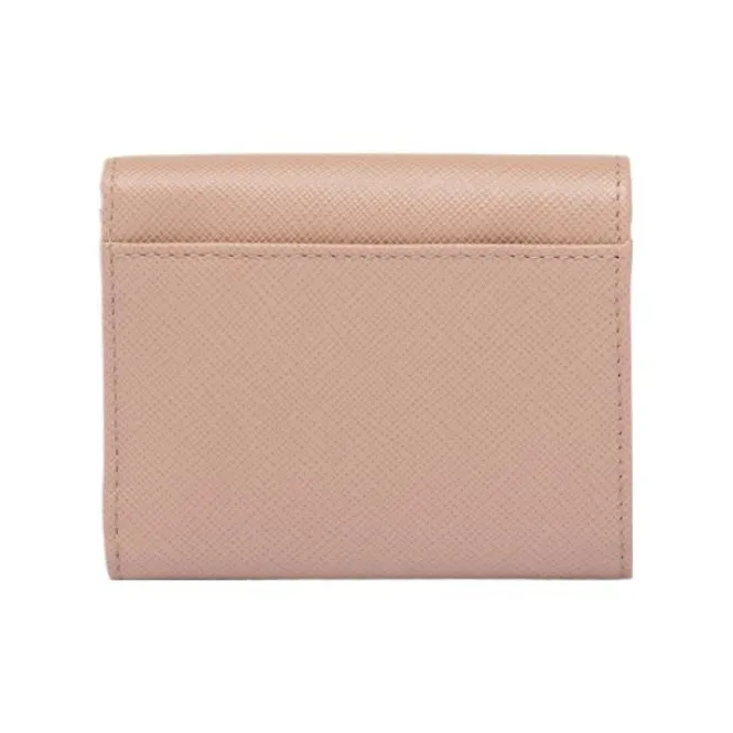 PRADA Saffiano Leather Wallet Trumpets Women's Pink-1