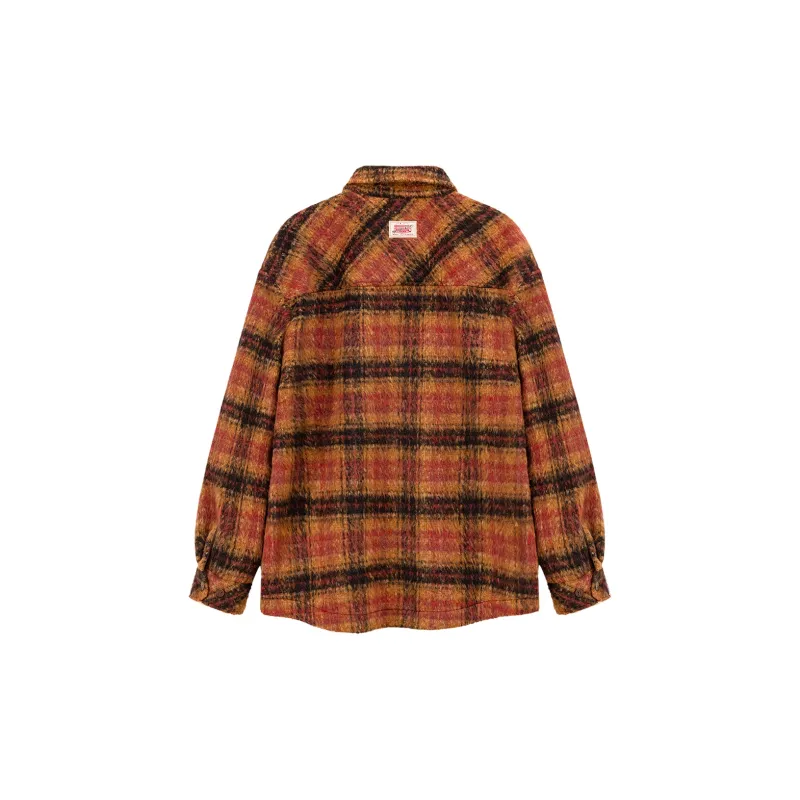 NO ONE ELSE Jacket Unisex Coffee Plaid-1