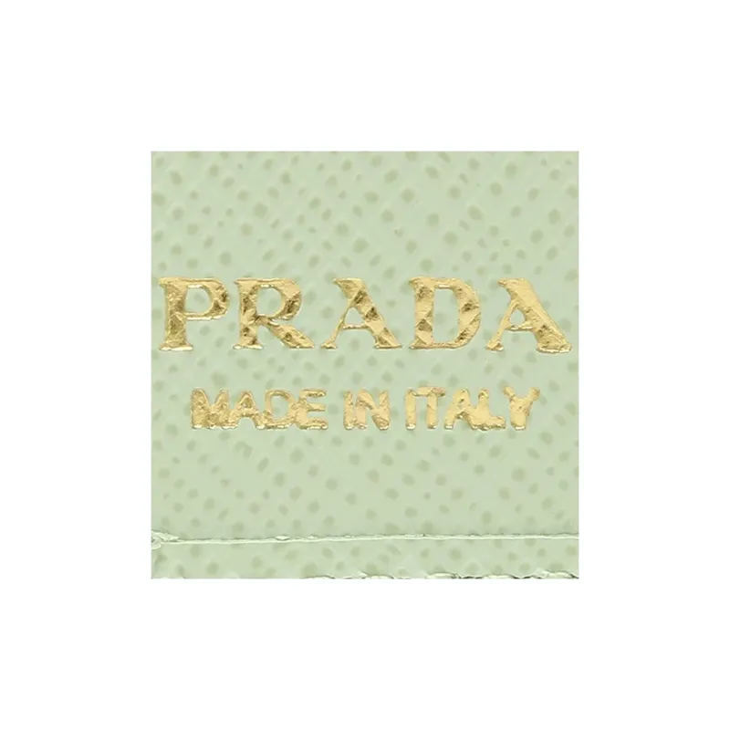 PRADA Leather Wallet Small Size Women's Green-6
