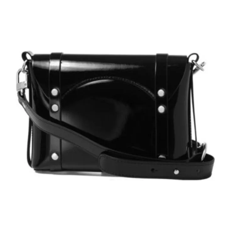 Vivienne Westwood Leather, Patent Leather Messenger Bag, Shoulder Bag, Crossbody Bag Women's Black-1