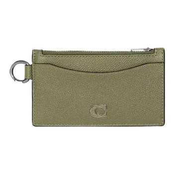 COACH Card Case Grain Leather Card Holder Card Holder Men's Moss