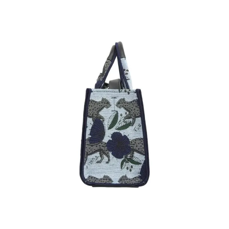 Furla Canvas Tote Bag Shopping Bag One Shoulder Crossbody Canvas Bag Handbag Mini Women's Blue-2