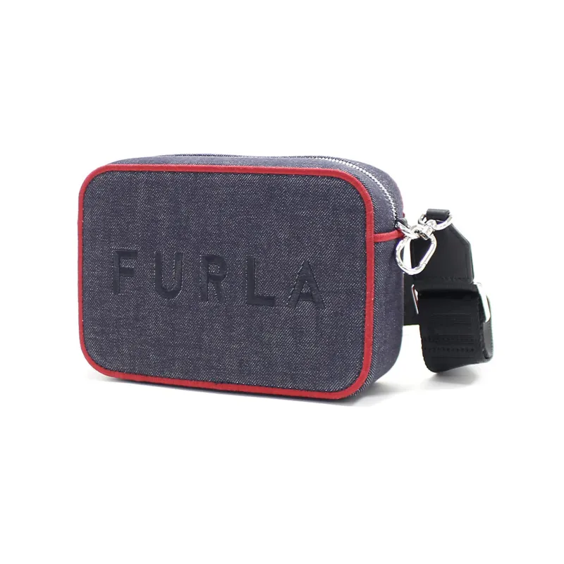 Furla Denim Camera Bag, Crossbody Bag, Shoulder Bag Women's Black Gray-1