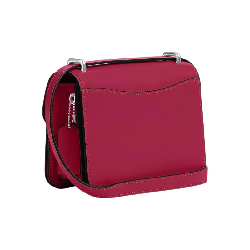 COACH Morgan Cow Leather Small Square Bag Shoulder Bag, Crossbody Bag Trumpets Women's Bright Purple-1