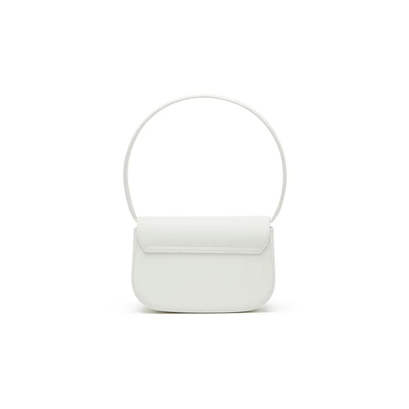 DIESEL Calfskin Portable Crossbody Bag, Shoulder Bag Women's White-3