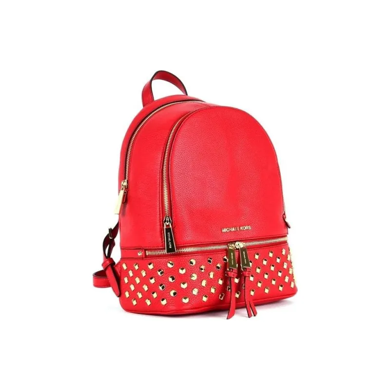MICHAEL KORS Genuine Leather Backpack Women's Red-1