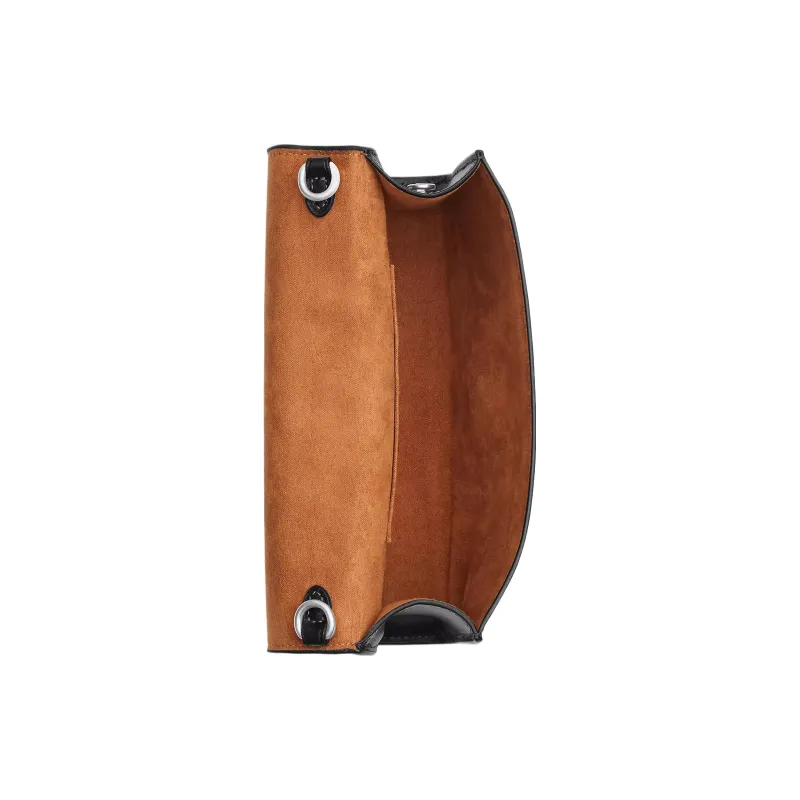 COACH Canvas With Leather Shoulder Bag, Crossbody Bag Trumpets Women's Brown Black-2