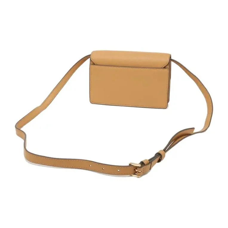 TORY BURCH Leather Shoulder Bag, Crossbody Bag Mini Women's Beige-4