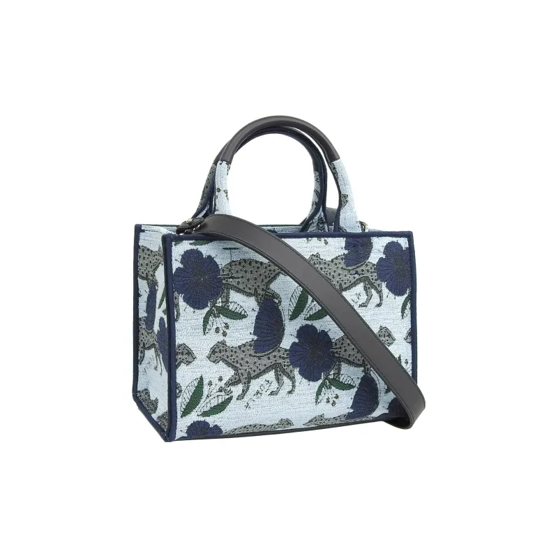 Furla Canvas Tote Bag Shopping Bag One Shoulder Crossbody Canvas Bag Handbag Mini Women's Blue-1