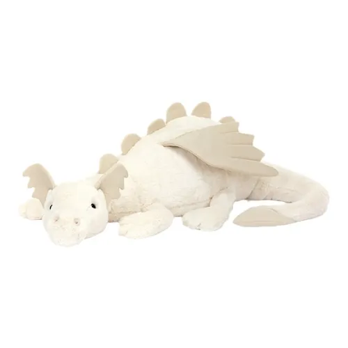 JELLYCAT Mythical Animal Collection Snow Dragon Extra Large Dolls Plush Doll 30cm Height 114cm Length
