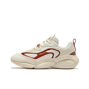 Erke Hidden Dragon Holds Blessing Cushioning Wear Resistant Low Top Jogging Shoes Men's New Year Red