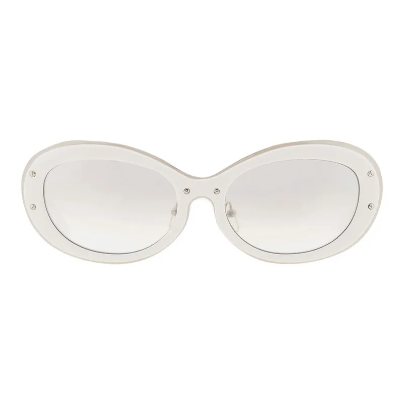 Yohji Yamamoto Acetate Oval Sunglasses Unisex White-1