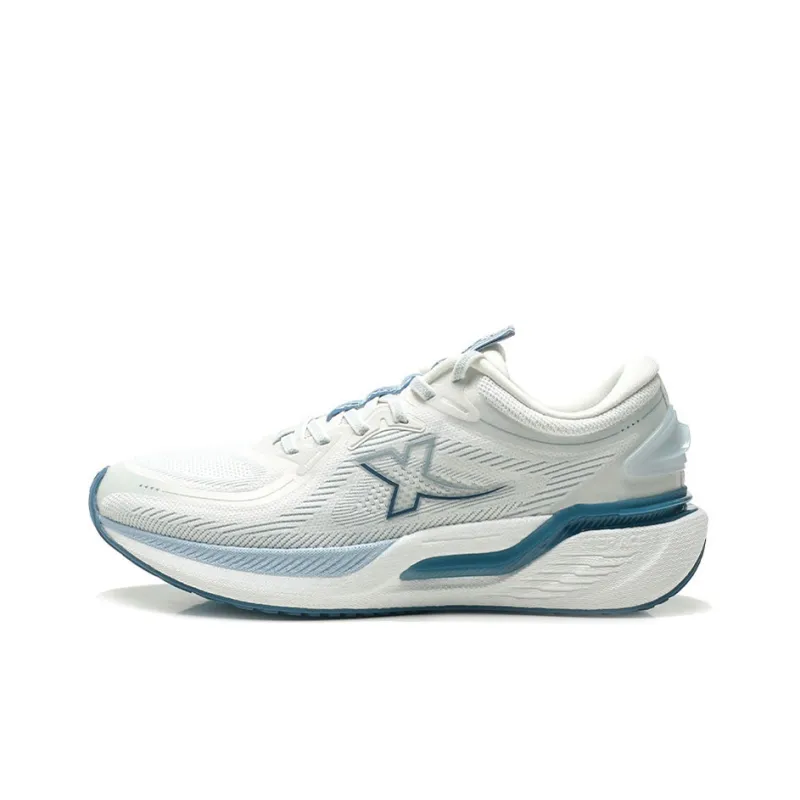 XTEP Cushioned Wear-Resistant Breathable Professional Running Shoes Men's Sail White/Evening Dusty Blue-0