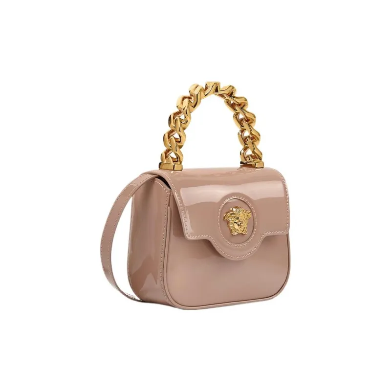 VERSACE La Medusa Cow Leather Shoulder Bag Crossbody Bag Handbag Mini Women's Brown-1