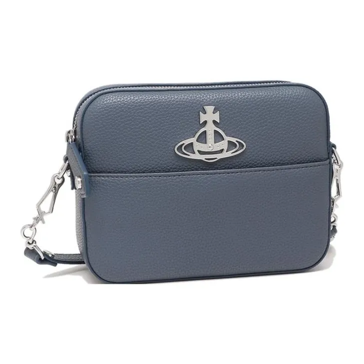 Vivienne Westwood Synthetic Leather Camera Bag, Crossbody Bag, Shoulder Bag Women's Blue-1