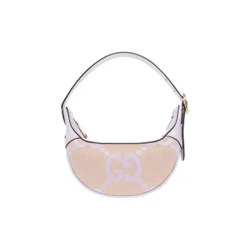 GUCCI Ophidia Fabric With Calfskin Shoulder Bag Handbag Shoulder Bag Women's Light Purple With Beige Accents