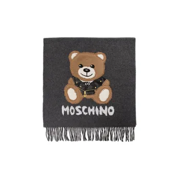 MOSCHINO Knit Scarves Unisex Dark Gray