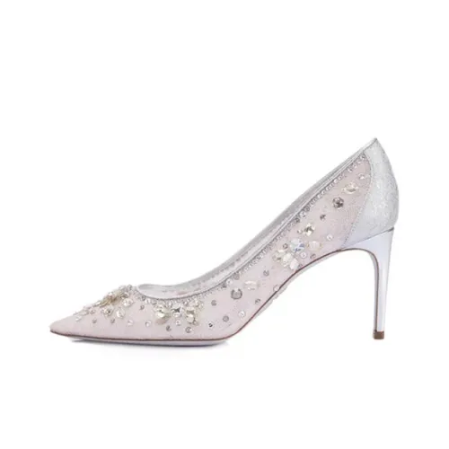 RENE CAOVILLA Hina High Heels Women's Silver Pink