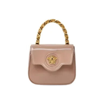 VERSACE La Medusa Cow Leather Shoulder Bag Crossbody Bag Handbag Mini Women's Brown