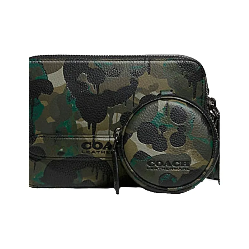COACH Charter Leather Shoulder Bag, Crossbody Bag Trumpets Men's Camouflage-3