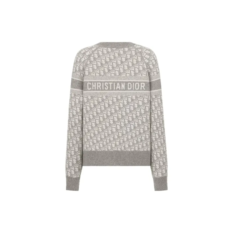 DIOR Reversible Crew-Neck Sweater Sweater Women's Gray-3