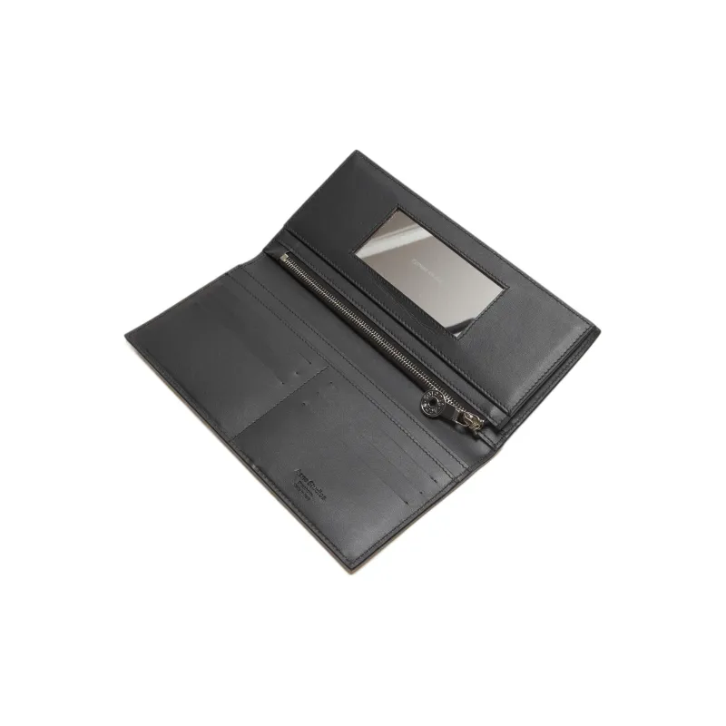 Acne Studios Cow Leather Wallet Large Size Women's Black-2