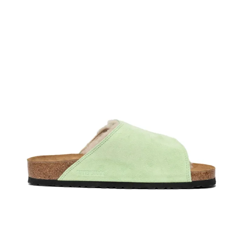 Birkenstock Solana Shearling Slide Stussy Washed Green-2