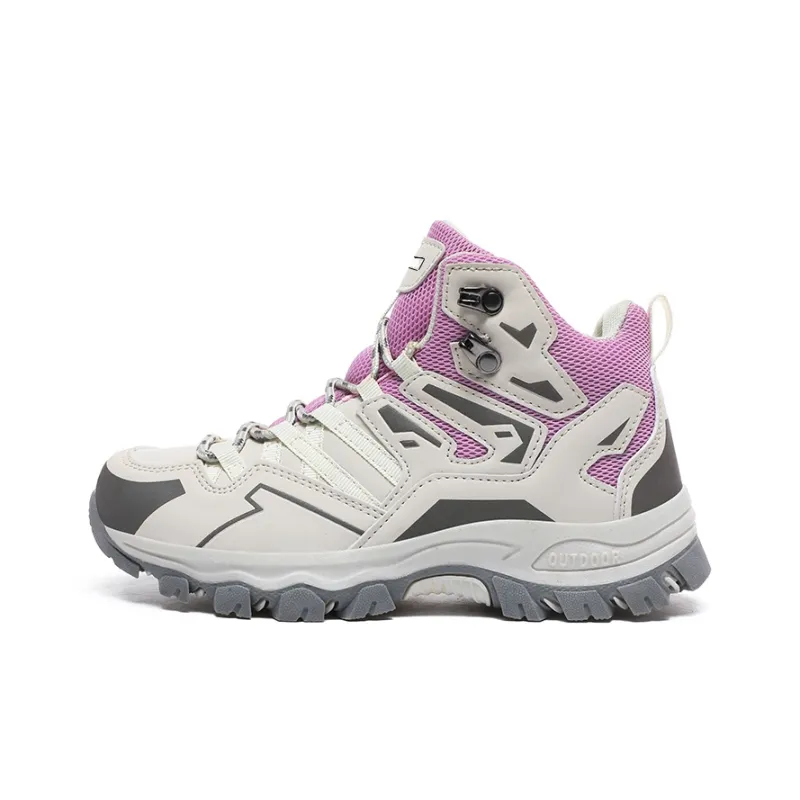 GESENLANG Waterproof Coverage High Top Outdoor Shoes Women's Gray Purple-0