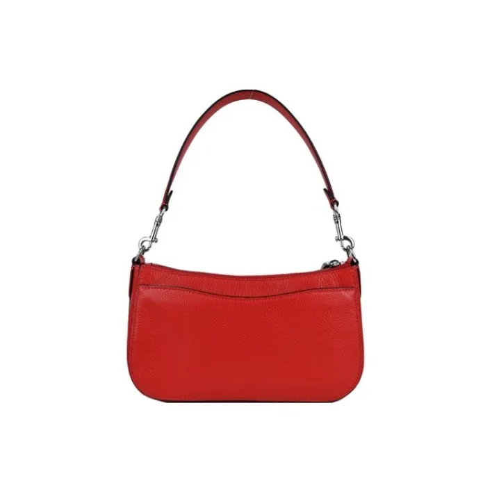 COACH Georgie Leather Shoulder Bag, Crossbody Bag Medium Size Women's Red-3