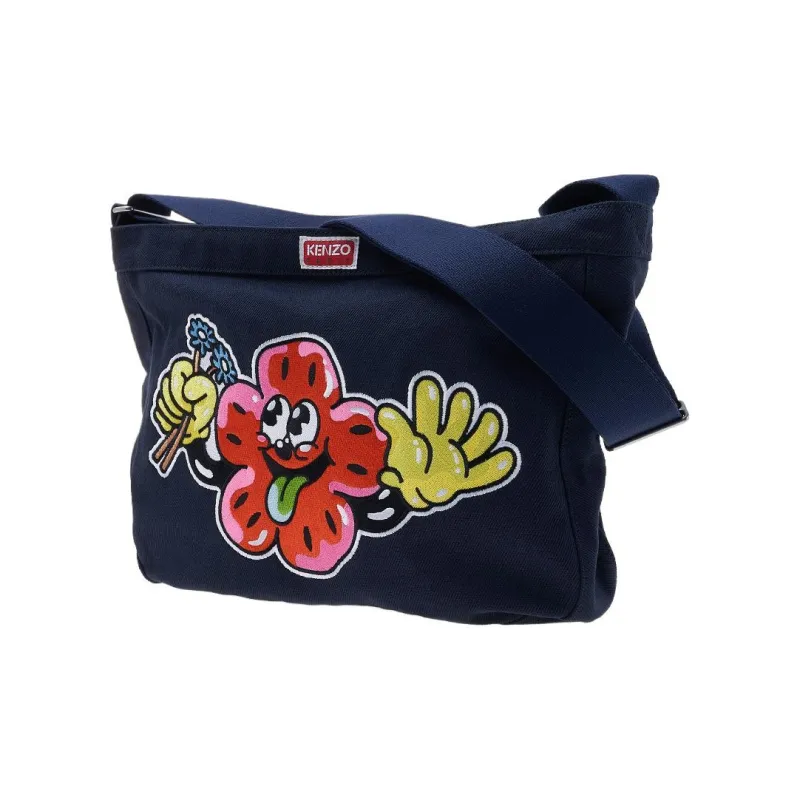 KENZO 100% Cotton Crossbody Bag, Shoulder Bag Men's Navy Blue-1