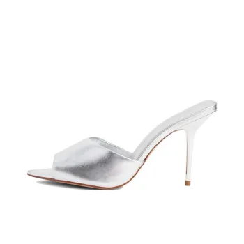 Schutz Slide Slippers Women's Silver